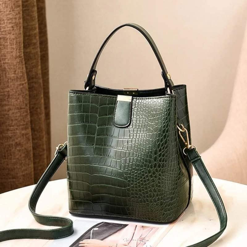 Ladies Crocodile Hands Bag (Green)