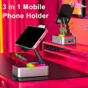3 In 1 Desktop Mobile Holder With Speaker & Power Bank