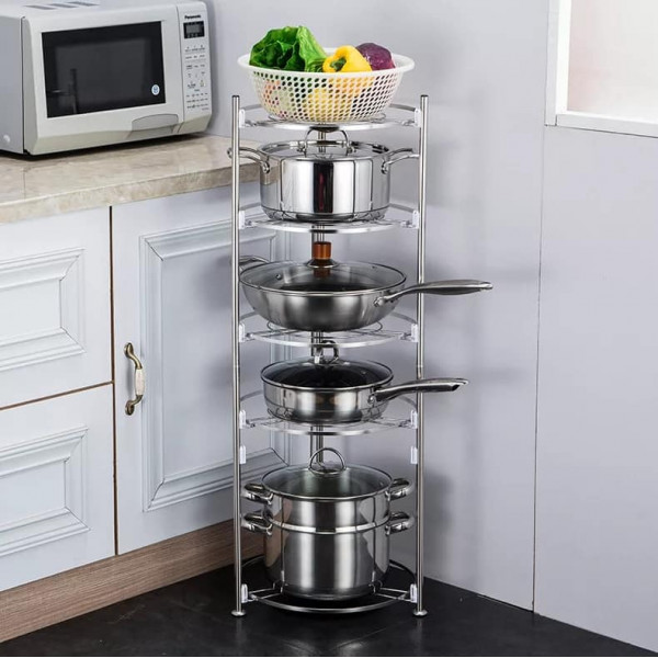 5 Layer Kitchen Steel Pot Rack
