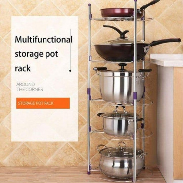 5 Layer Kitchen Steel Pot Rack