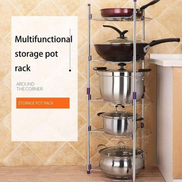 5 Layer Kitchen Steel Pot Rack
