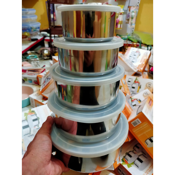 5 PIECE STAINLESS STEEL BOWL SET