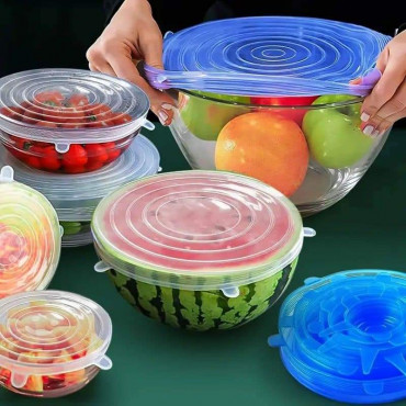 6 Pcs Silicon Food Lids