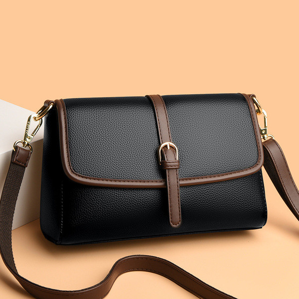 Genuine Soft Leather Handbag (Black)