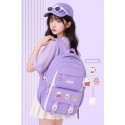  Kids Backpack Children School Bags Waterproof Primary Schoolbag Book Bag (Purpel)