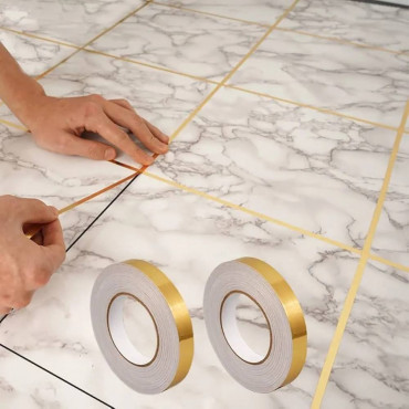 Line Gap Tape (Golden) ১ সেমি চওড়া × ১০০ মিটার লম্বা (৩৩২ ফুট)