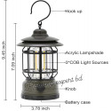 Rechargeable Retro Camping Lamp (Black Color)