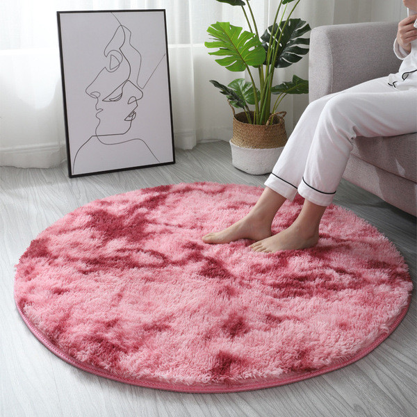 Round Carpet Floor Mats(Rose Red)