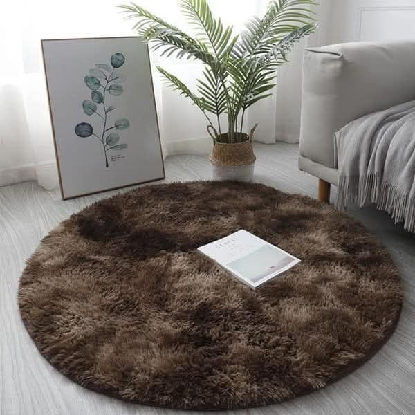 Round Carpet Floor Mats(Brown)