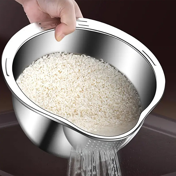 Stainless Steel Washing Bowl With Side Drainer