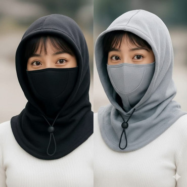 Winter Full Face Mask ২ পিচ (১ পিচ ব্লাক+১ পিচ এয়াস)