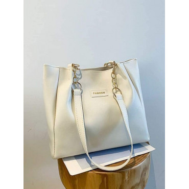 Women PU Leather Handbags (White)