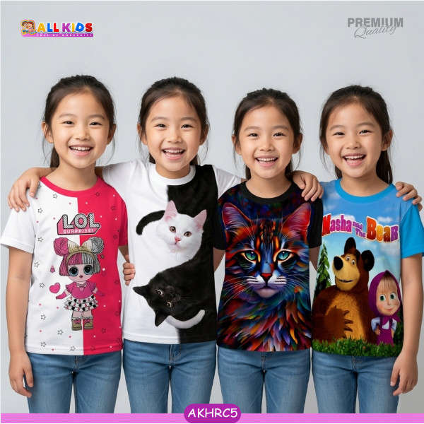 4pcs Half sleeve girls t-shirt combo-AKHRC5