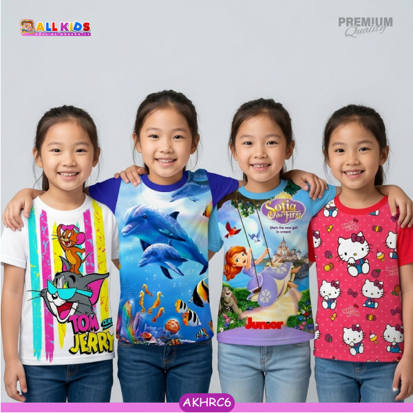 4pcs Half sleeve girls t-shirt combo-AKHRC6