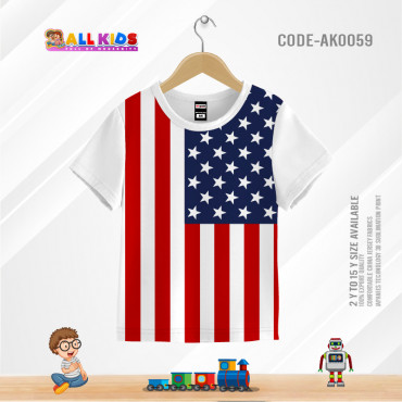 USA FLAG KIDS 3D T-S...