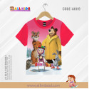 MASHA AND THE BEAR PINK KIDS 3D T-SHIRT HALF SLEEVE (SUBLIMATION PRINT)-AK119