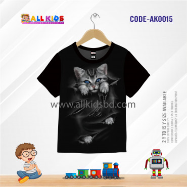 CAT BLACK KIDS 3D T-...