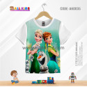 FROZEN ELSA & ANA KIDS 3D T-SHIRT HALF SLEEVE (SUBLIMATION PRINT)-AK0035