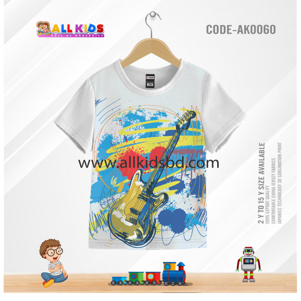 GITTER YELLOW KIDS 3D T-SHIRT HALF SLEEVE (SUBLIMATION PRINT)-AK0060