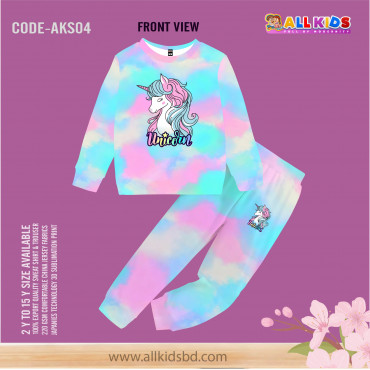 KIDS SWEAT SHIRT AND TROUSER SET UNICORN (3D SUBLIMATION PRINT)-AKS04