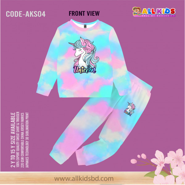 KIDS SWEAT SHIRT AND TROUSER SET UNICORN (3D SUBLIMATION PRINT)-AKS04