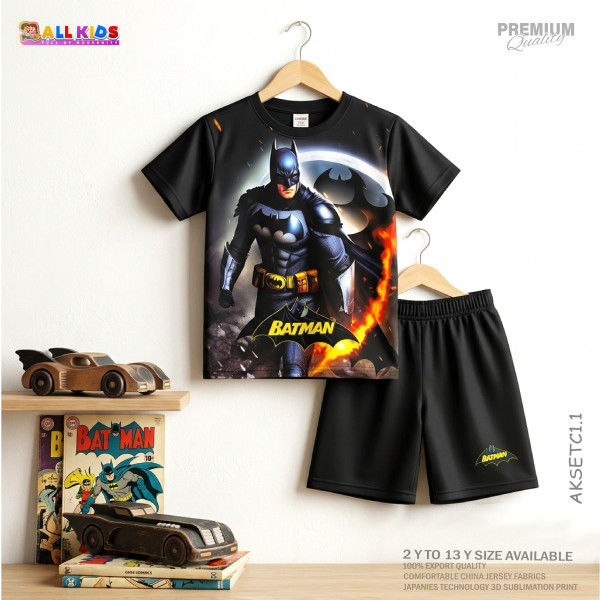  T-shirt & half pant set  batman design-AKSETC1.1