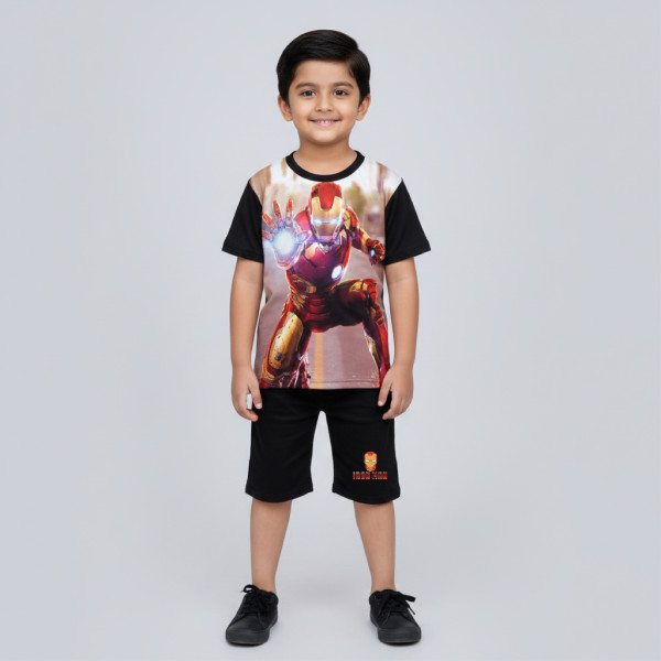  T-shirt & half pant set  ironman design-AKSETC2.2