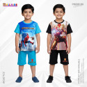 2Pcs T-shirt & half pant set combo spiderman & ironman-AKSETC2