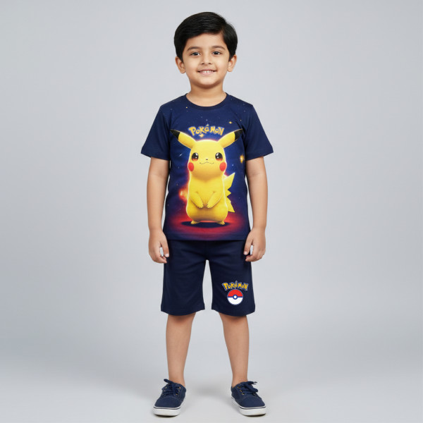 2Pcs T-shirt & half pant set combo minecraft & pokemon - AKSETC8