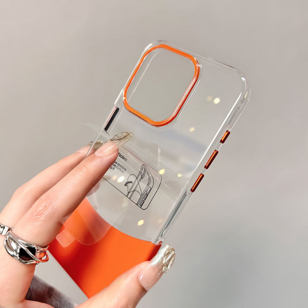 Luxury Design Colorful Transparent 2 Part Case For Iphone 