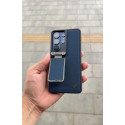 Premium Shell Protective Hard PU Leather Camera Folding Stand Case 