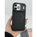 Skin Feel Shockproof PU Leather Magsafe With Camera Window Glass Case for iPhone