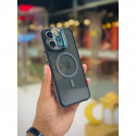 Case Pro Magsafe Magnetic Camera Glass Protector Stand Case for iPhone