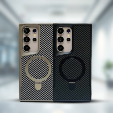 RMO Brand Carbon Fiber Kickstand Magsafe Case For Galaxy Ultra Series 