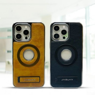 Jinduka Brand Suitable High-End Business Leather Magnetic Kickstand Protective Case For Iphone 