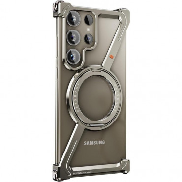 Metal Z Shape Frameless Design Bumper 360° Rotation Kickstand Aluminum Case For Samsung Galaxy
