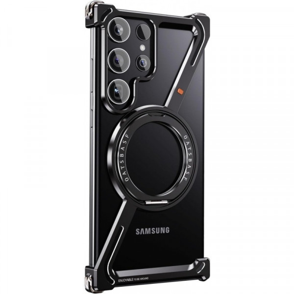 Metal Z Shape Frameless Design Bumper 360° Rotation Kickstand Aluminum Case For Samsung Galaxy