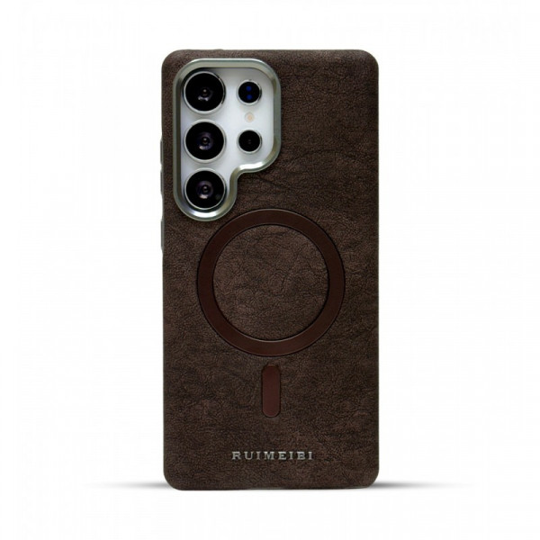 Suitable Plain Leather Electroplating Magnetic Wireless Charging Case For Samsung Galaxy Ultra Series