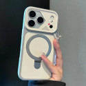 Magnetic Charging Ring Stander Full Cover Hybrid Anti-Slip Hard PC Soft TPU Phone Case for iPhone