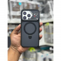 Magnetic Charging Ring Stander Full Cover Hybrid Anti-Slip Hard PC Soft TPU Phone Case for iPhone
