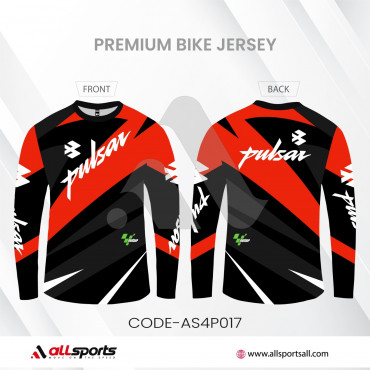 Pulsar Red Full Sleeve Four Part Sublimation Print For Bike T-Shirt-AS4P017
