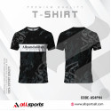 'Alhamdulillah' Black Half Sleeve Four Part Sublimation Print For T-Shirt -Code: AS120