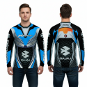 Discover Blue Bike Full Sleeve Four Part Sublimation Print For Premium Bike T-Shirt - AS02