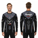 Suzuki Gixer Sf Black Bike Full Sleeve Four Part Sublimation Print For Premium Bike T-Shirt- AS07