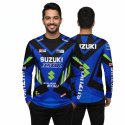 Suzuki Gixer Blue Bike Full Sleeve Four Part Sublimation Print For Premium Bike T-Shirt - AS08