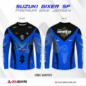Suzuki Gixer Sf Blue Full Sleeve Four Part Sublimation Print For Premium Bike T-Shirt-AS21