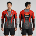 Fazer Red Bike Full Sleeve Four Part Sublimation Print For Premium Bike T-Shirt - AS26