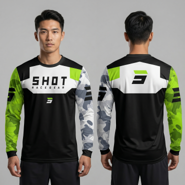 Shot Racegear Bike Full Sleeve Four Part Sublimation Print For Premium Bike T-Shirt - AS22