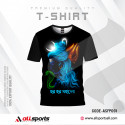 Durga Puja Hor Hor Mohadev Men's Black Front Part Half Sleeve Sublimation Print T- Shirt - ASFP091