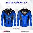 Suzuki Gixer Sf Blue Full Sleeve Four Part Sublimation Print For Bike T-Shirt-AS4P072